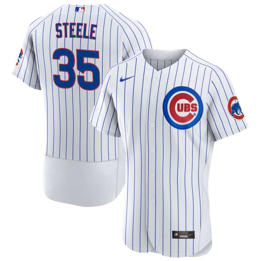 Mens Chicago Cubs #35 Justin Steele Nike White Home FlexBase Player Jersey Dzhi->chicago white sox->MLB Jersey